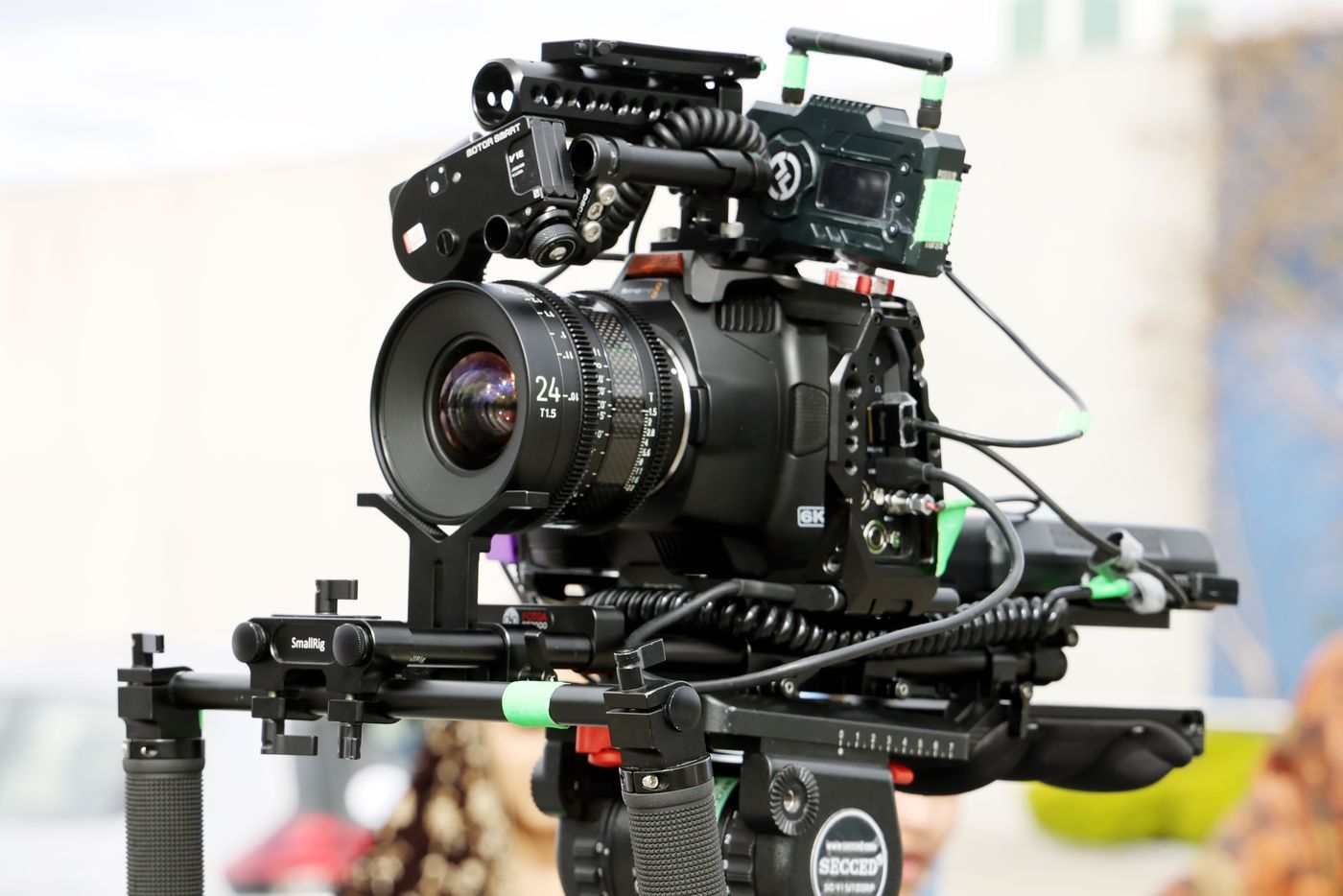 Professional cinema camera rig of the kind BMR rents to production companies